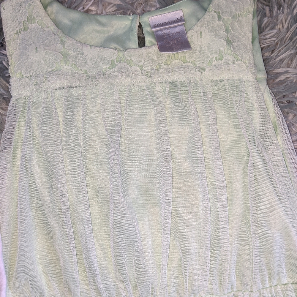 Mint green girls size 10 dress (free sweater)